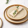 imageLERATIO Ceramic Plates Set of 6 85 Inch Reactive Glaze Light Weight Porcelain Salad PlatesModern Shape Dinnerware Dishes Set for KitchenMicrowaveampampDishwasherampampOven Safe Scratch ResistantReactiveKahki