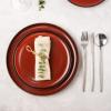 imageLERATIO Ceramic Plates Set of 6 85 Inch Reactive Glaze Light Weight Porcelain Salad PlatesModern Shape Dinnerware Dishes Set for KitchenMicrowaveampampDishwasherampampOven Safe Scratch ResistantReactiveRed
