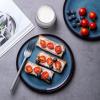 imageLERATIO Ceramic Plates Set of 6 85 Inch Reactive Glaze Light Weight Porcelain Salad PlatesModern Shape Dinnerware Dishes Set for KitchenMicrowaveampampDishwasherampampOven Safe Scratch ResistantReactiveBlue