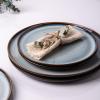 imageLERATIO Ceramic Plates Set of 6 85 Inch Reactive Glaze Light Weight Porcelain Salad PlatesModern Shape Dinnerware Dishes Set for KitchenMicrowaveampampDishwasherampampOven Safe Scratch ResistantReactiveGray White