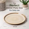 imageLERATIO Ceramic Plates Set of 6 85 Inch Reactive Glaze Light Weight Porcelain Salad PlatesModern Shape Dinnerware Dishes Set for KitchenMicrowaveampampDishwasherampampOven Safe Scratch ResistantReactiveKahki