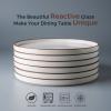 imageLERATIO Ceramic Plates80 Inch Flat Salad Plates Set of 6High Edge Modern plates for KitchenMicrowave ampamp Dishwasher ampamp Oven Safe Scratch Resistant Dishes SetMatte White with RimDusted WhiteCoffee Rim