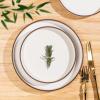 imageLERATIO Ceramic Plates80 Inch Flat Salad Plates Set of 6High Edge Modern plates for KitchenMicrowave ampamp Dishwasher ampamp Oven Safe Scratch Resistant Dishes SetMatte White with RimDusted WhiteCoffee Rim