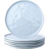 imageLERATIO Ceramic Plates80 inch Salad Plates Set of 6Handmade Porcelain Plates for kitchen with Wavy EdgeMicrowave ampamp Dishwasher ampamp Oven SafeLight weight ampamp Scratch Resistant DishesWhiteSea WaveLight Blue