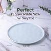 imageLERATIO Ceramic Plates80 inch Salad Plates Set of 6Handmade Porcelain Plates for kitchen with Wavy EdgeMicrowave ampamp Dishwasher ampamp Oven SafeLight weight ampamp Scratch Resistant DishesWhiteSea WaveLight Blue