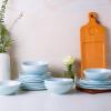 imageLERATIO Ceramic Plates80 inch Salad Plates Set of 6Handmade Porcelain Plates for kitchen with Wavy EdgeMicrowave ampamp Dishwasher ampamp Oven SafeLight weight ampamp Scratch Resistant DishesWhiteSea WaveLight Blue