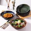 imageLERATIO Pasta BowlsCeramic 38oz Pasta Bowls90quot Reactive Glaze Pasta Bowl Set of 4Microwave ampamp DishwasherOven SafeLarge Wide Serving Bowls for Salad Dessert PizzaScratch ResistantChestnutColorful