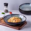 imageLERATIO Pasta BowlsCeramic 38oz Pasta Bowls90quot Reactive Glaze Pasta Bowl Set of 4Microwave ampamp DishwasherOven SafeLarge Wide Serving Bowls for Salad Dessert PizzaScratch ResistantChestnutGray Blue