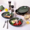 imageLERATIO Pasta BowlsCeramic 38oz Pasta Bowls90quot Reactive Glaze Pasta Bowl Set of 4Microwave ampamp DishwasherOven SafeLarge Wide Serving Bowls for Salad Dessert PizzaScratch ResistantChestnutGreen