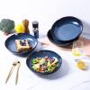 imageLERATIO Pasta BowlsCeramic 38oz Pasta Bowls90quot Reactive Glaze Pasta Bowl Set of 4Microwave ampamp DishwasherOven SafeLarge Wide Serving Bowls for Salad Dessert PizzaScratch ResistantChestnutBlue