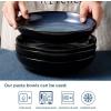 imageLERATIO Pasta BowlsCeramic 38oz Pasta Bowls90quot Reactive Glaze Pasta Bowl Set of 4Microwave ampamp DishwasherOven SafeLarge Wide Serving Bowls for Salad Dessert PizzaScratch ResistantChestnutBlue
