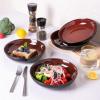 imageLERATIO Pasta BowlsCeramic 38oz Pasta Bowls90quot Reactive Glaze Pasta Bowl Set of 4Microwave ampamp DishwasherOven SafeLarge Wide Serving Bowls for Salad Dessert PizzaScratch ResistantChestnutRed