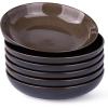 imageLERATIO Pasta BowlsCeramic 38oz Pasta Bowls90quot Reactive Glaze Pasta Bowl Set of 4Microwave ampamp DishwasherOven SafeLarge Wide Serving Bowls for Salad Dessert PizzaScratch ResistantChestnutCoffee