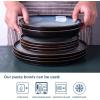 imageLERATIO Pasta BowlsCeramic 38oz Pasta Bowls90quot Reactive Glaze Pasta Bowl Set of 4Microwave ampamp DishwasherOven SafeLarge Wide Serving Bowls for Salad Dessert PizzaScratch ResistantChestnutGray White