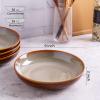 imageLERATIO Pasta BowlsCeramic 38oz Pasta Bowls90quot Reactive Glaze Pasta Bowl Set of 4Microwave ampamp DishwasherOven SafeLarge Wide Serving Bowls for Salad Dessert PizzaScratch ResistantChestnutKhaki