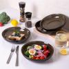 imageLERATIO Pasta BowlsCeramic 38oz Pasta Bowls90quot Reactive Glaze Pasta Bowl Set of 4Microwave ampamp DishwasherOven SafeLarge Wide Serving Bowls for Salad Dessert PizzaScratch ResistantChestnutCoffee