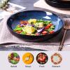 imageLERATIO Pasta BowlsCeramic 38oz Pasta Bowls90quot Reactive Glaze Pasta Bowl Set of 4Microwave ampamp DishwasherOven SafeLarge Wide Serving Bowls for Salad Dessert PizzaScratch ResistantChestnutBlue
