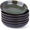 imageLERATIO Pasta BowlsCeramic 38oz Pasta Bowls90quot Reactive Glaze Pasta Bowl Set of 4Microwave ampamp DishwasherOven SafeLarge Wide Serving Bowls for Salad Dessert PizzaScratch ResistantChestnutGreen