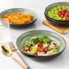 imageLERATIO Pasta BowlsCeramic 38oz Pasta Bowls90quot Reactive Glaze Pasta Bowl Set of 4Microwave ampamp DishwasherOven SafeLarge Wide Serving Bowls for Salad Dessert PizzaScratch ResistantChestnutLight Green
