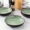 imageLERATIO Pasta BowlsCeramic 38oz Pasta Bowls90quot Reactive Glaze Pasta Bowl Set of 4Microwave ampamp DishwasherOven SafeLarge Wide Serving Bowls for Salad Dessert PizzaScratch ResistantChestnutLight Green