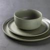 imageLERATIO Stoneware Dinnerware Sets for 4Handcarft Ceramic Plates and Bowls SetsChip and Scratch Resistant Dishes Dishwasher ampamp Microwave Safe Oven safeReactive GlazeSpeckled AshenGreen