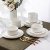 imageLERATIO Stoneware Dinnerware Sets for 4Handcarft Ceramic Plates and Bowls SetsChip and Scratch Resistant Dishes Dishwasher ampamp Microwave Safe Oven safeReactive GlazeSpeckled AshenWhite