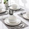 imageLERATIO Stoneware Dinnerware Sets for 4Handcarft Ceramic Plates and Bowls SetsChip and Scratch Resistant Dishes Dishwasher ampamp Microwave Safe Oven safeReactive GlazeSpeckled AshenWhite
