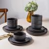 imageLERATIO Stoneware Dinnerware Sets for 4Handcarft Ceramic Plates and Bowls SetsChip and Scratch Resistant Dishes Dishwasher ampamp Microwave Safe Oven safeReactive GlazeSpeckled AshenSpecked Ashen