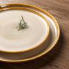 imageLeRATIO Ceramic Dinnerware Set of 4 Poreclain Plates Bowls Handmade Reactive Glaze Dishes Chip Resistant Oven ampamp Dishwasher Safe Service for 4ChestnutModernKahki