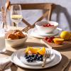 imageLeRATIO Ceramic Dinnerware Set of 4 Poreclain Plates Bowls Handmade Reactive Glaze Dishes Chip Resistant Oven ampamp Dishwasher Safe Service for 4ChestnutModernPeal White