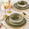 imageLeRATIO Ceramic Dinnerware Set of 4 Poreclain Plates Bowls Handmade Reactive Glaze Dishes Chip Resistant Oven ampamp Dishwasher Safe Service for 4ChestnutModernTea