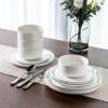 imageLeRATIO Ceramic Dinnerware Set of 4 Poreclain Plates Bowls Handmade Reactive Glaze Dishes Chip Resistant Oven ampamp Dishwasher Safe Service for 4ChestnutModernWhite