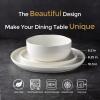 imageLeRATIO Ceramic Dinnerware Set of 4 Poreclain Plates Bowls Handmade Reactive Glaze Dishes Chip Resistant Oven ampamp Dishwasher Safe Service for 4ChestnutModernWhite