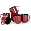 imageLERATIO 12OZ Ceramic Coffee Mugs Set of 6 Large Porcelain Coffee Cups With Large Handle For LatteCappuccinoMilkCocoaDishwasherampampMicrowave Safe Mug SetsIdeal for ManWomanDad MomKahkireactive glaze2