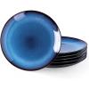 imageLERATIO Ceramic Dinner Plates Set of 6 105 Inch Handmade Reactive Glaze Porcelain Plates Coupe Shape Dinnerware Dishes Set for KitchenOvenampamp Microwave ampamp Dishwasher Safe Scratch ResistantBlueReactiveBlue