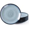 imageLERATIO Ceramic Dinner Plates Set of 6 105 Inch Handmade Reactive Glaze Porcelain Plates Coupe Shape Dinnerware Dishes Set for KitchenOvenampamp Microwave ampamp Dishwasher Safe Scratch ResistantBlueReactiveGray Blue