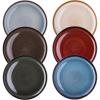 imageLERATIO Ceramic Plates Set of 6 85 Inch Reactive Glaze Light Weight Porcelain Salad PlatesModern Shape Dinnerware Dishes Set for KitchenMicrowaveampampDishwasherampampOven Safe Scratch ResistantReactiveColorful