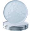 imageLERATIO Ceramic Plates80 inch Salad Plates Set of 6Handmade Porcelain Plates for kitchen with Wavy EdgeMicrowave ampamp Dishwasher ampamp Oven SafeLight weight ampamp Scratch Resistant DishesWhiteSea WaveLight Blue