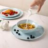 imageLERATIO Ceramic Dinnerware Sets for 4Porcelain Plates and Bowls Sets with Wavy EdgeMicrowave ampamp Dishwasher ampamp Oven SafeLight Weight ampamp Scratch Resistant Dishes SetsService for 4 12pcsPinkWavyPale Blue