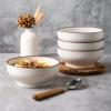 imageLERATIO Cereal Bowls Set of 626 Oz Ceramic for Kitchen Oven ampamp Dishwasher ampamp Microwave Safe Bowls for Soup Cereal Dessert Fruit ModernMatte Dusted brown Rim