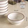 imageLERATIO Cereal Bowls Set of 626 Oz Ceramic for Kitchen Oven ampamp Dishwasher ampamp Microwave Safe Bowls for Soup Cereal Dessert Fruit ModernMatte Dusted brown Rim