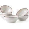 imageLERATIO Cereal Bowls Set of 626 Oz Ceramic for Kitchen Oven ampamp Dishwasher ampamp Microwave Safe Bowls for Soup Cereal Dessert Fruit ModernMatte Dusted brown Rim