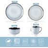 image:imageLERATIO Ceramic Dinnerware Sets for 4Porcelain Plates and Bowls SetsHandmade Reactive Glaze Dishes SetChip Resistant and Scratch Resistant  OvenampDishwasher amp Microwave SafeService for 4ModernGray White