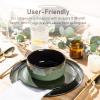 image:imageLERATIO Ceramic Dinnerware Sets for 4Porcelain Plates and Bowls SetsHandmade Reactive Glaze Dishes SetChip Resistant and Scratch Resistant  OvenampDishwasher amp Microwave SafeService for 4ModernGreen