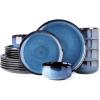 image:imageLERATIO Ceramic Dinnerware Sets for 4Porcelain Plates and Bowls SetsHandmade Reactive Glaze Dishes SetChip Resistant and Scratch Resistant  OvenampDishwasher amp Microwave SafeService for 4ModernBlue