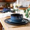 image:imageLERATIO Ceramic Dinnerware Sets for 4Porcelain Plates and Bowls SetsHandmade Reactive Glaze Dishes SetChip Resistant and Scratch Resistant  OvenampDishwasher amp Microwave SafeService for 4ModernBlue