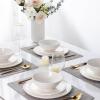 image:imageLERATIO Ceramic Dinnerware Sets for 4Porcelain Plates and Bowls SetsHandmade Reactive Glaze Dishes SetChip Resistant and Scratch Resistant  OvenampDishwasher amp Microwave SafeService for 4ModernPeal White