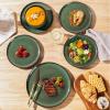 image:imageLERATIO Ceramic Dinnerware Sets for 4Porcelain Plates and Bowls SetsHandmade Reactive Glaze Dishes SetChip Resistant and Scratch Resistant  OvenampDishwasher amp Microwave SafeService for 4ModernGreen