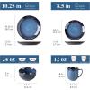 image:imageLeRatio Ceramic Dinnerware Sets for 4Wavy Reactive Glaze Stoneware Plates and Bowls SetsHighly Scratch Resistant  Dishwasher amp MicrowaveOven Safe Dishes Set12PCSDreamy MoonlightBlue