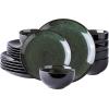 image:imageLeRatio Ceramic Dinnerware Sets for 4Wavy Reactive Glaze Stoneware Plates and Bowls SetsHighly Scratch Resistant  Dishwasher amp MicrowaveOven Safe Dishes Set12PCSDreamy MoonlightGreen